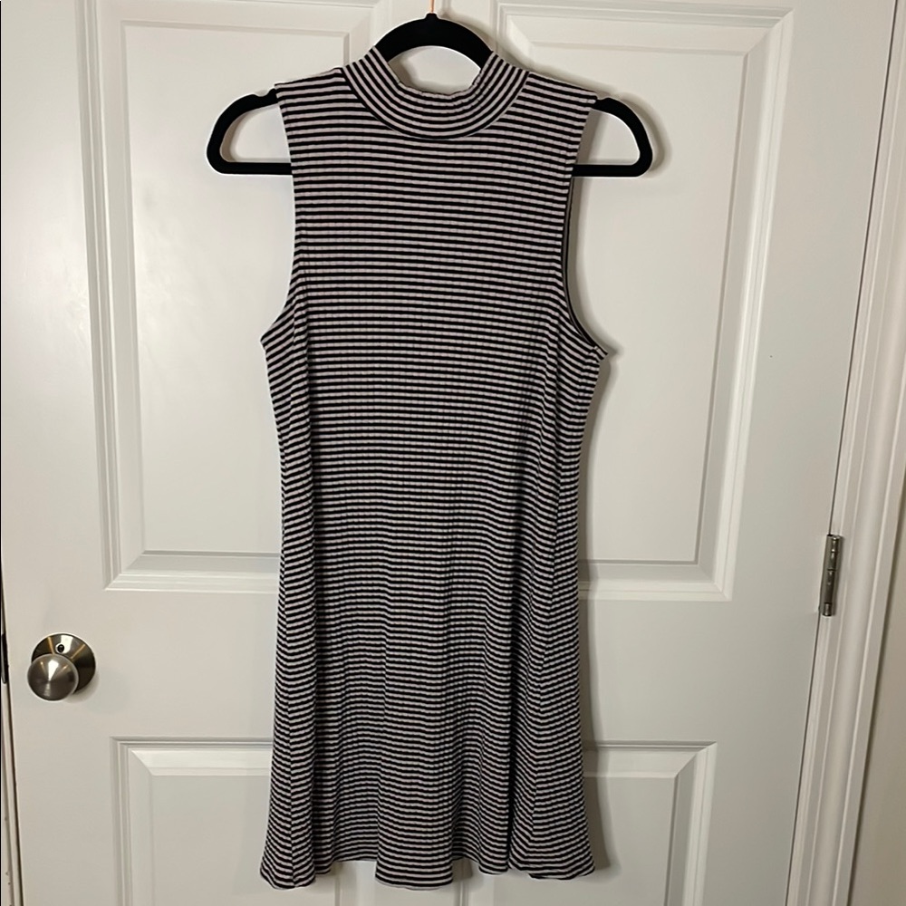 American Eagle Outfitters Striped Sleeveless Open Back Midi Dress Size Lg short